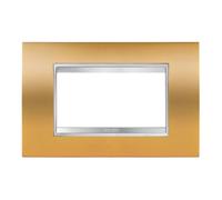 Gewiss GW16204MO Chorus Lux Placca, 4 Posti, Oro