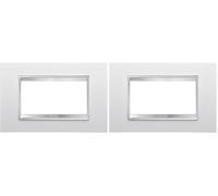 GEWISS - GW16204TB - Placca Lux - In Tecnopolimero - 4 Posti - Bianco Latte - Serie Chorus (Confezione da 2)