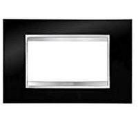 GEWISS - GW16204TN - Placca Lux - In Tecnopolimero - 4 Posti - Nero Toner - Serie Chorus