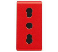 Gewiss GW20295 Presa Bivalente 2P+T 16A 250V AC da Incasso Colore Rosso