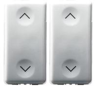 GEWISS - GW20559DY Commutatore Unipolare 250V AC, 10Ax, Neutro, Simbolo Su-Giù', 1 Modulo, System White (Confezione da 2)