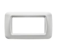 GEWISS - GW22504 Placca Top System, in Tecnopolimero Finitura Lucida, 4 Posti, Bianco Nuvola, System (Confezione da 6)