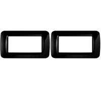 GEWISS - GW22514 Placca Top System, in Tecnopolimero Finitura Lucida, 4 Posti, Nero Toner, System (Confezione da 2)