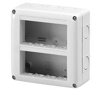 GEWISS - GW27023 Contenitore per Apparecchi System, Verticale Protetto, 8 Posti, Modulo 4X2, Grigio Ral 7035, IP40