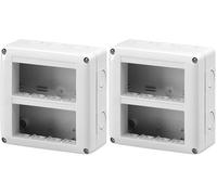 GEWISS - GW27023 Contenitore per Apparecchi System, Verticale Protetto, 8 Posti, Modulo 4X2, Grigio Ral 7035, IP40 (Confezione da 2)
