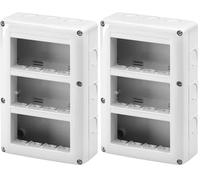 GEWISS - GW27024 Contenitore per Apparecchi System, Verticale Protetto, 12 Posti, Modulo 4X3, Grigio Ral 7035, IP40 (Confezione da 2)