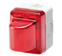 GEWISS - GW27415DY Spia di Segnalazione, 15W, 230V, Diffusore Rosso, IP55, Grigio Ral 7035