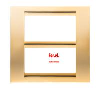 Gewiss GW32067 - PLACCA 8 POSTI (4+4 SOVRAPPOSTI) ORO ANTICO