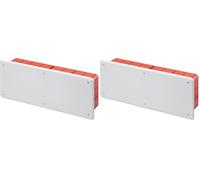 GEWISS - GW48008 Cassetta di Derivazione e Connessione, per Pareti in Muratura, con Guida Din, Dimensioni 392X152X75, Coperchio Bianco Ral9016 (Confezione da 2)