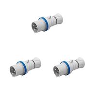 GEWISS - GW60004H Spina Mobile Diritta Hp, IP44/IP54, 2P+T 16A 200-250V 50/60Hz, Blu, 6H, Cablaggio a Vite (Confezione da 3)