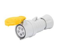 gewiss GW62012FH bassa tensione di cablaggio rapido raccordo dritto, alte prestazioni, IP44, 2p + e di riferimento/IP54, 4 poli, 100 V-130 V, 32 A, 50 Hz/60 Hz, giallo