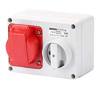 PRESA INTERBLOCCATA ORIZZONTALE-CON FONDO 3P+N+T 16A 380V IP44 GW66009