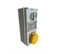 Gewiss presa interbloccata verticale con fondo 3p t 16a 110v 4h con base portafu