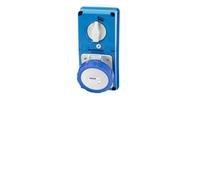 GEWISS - GW66326N Presa Fissa Interbloccata Verticale, Senza Fondo, con Base Portafusibili, 2P+T 16A 200-250V, 50/60Hz 6H, IP67