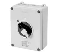 Gewiss GW70408P Sezionatore Rotativo, Comando, HP, Cassetta In Materiale Isolante, Manopola Nera Lucchettabile, 4 Poli, 63A Corrente Nominale