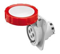 Presa fissa Gewiss da incasso 3P+T 32A IP67 rossa 380V GW62242H