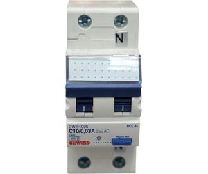 Gewiss INTERRUTTORE MAGNETOTERMICO DIFFERENZIALE 1P+N 10A 4,5kA 30mA