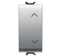 Doppio Pulsante Gewiss Chorus interbloccato per tapparella titanio GW14140