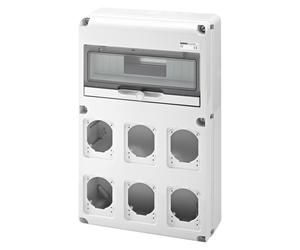 GEWISS QUADRETTO Q-DIN 14 MODULI - 6 FLANGE IEC 309 16/32A IP44/67 - IP65 GW6800