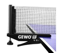 GEWO CS Clip - Rete da Ping Pong Robusta per Tavolo da Ping Pong, Set in Metallo per Morsetto con Vite in Altezza e Struttura a Rete Resistente, Colore: Nero, Lunghezza 183 cm