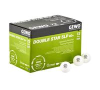 GEWO Double Star SLP Palline da ping pong - 2 stelle in plastica 40+ senza cuciture - Palline da ping pong professionali - 72 palline da ping pong di alta qualità colore bianco, diametro 40 mm