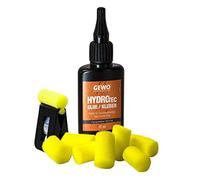 GEWO HydroTec - Colla per ping-pong a base d'acqua, approvata ITTF per racchette da ping pong, colla senza solventi per tutti i rivestimenti TT, con morsetto e spugne applicatore, 37 ml