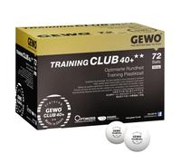 GEWO Palle da ping pong per allenamento Club - 2 stelle 40+ in plastica ABS con cuciture - Palline da allenamento di alta qualità con comportamento di volo preciso, diametro 40 mm, 72 pezzi, bianco