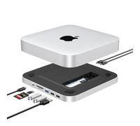 GEWOKLIY Mac mini Hub, Mac mini dock con alloggiamento M.2 NVMe per SSD NVME/SATA M.2, USB C 10Gbps USB A/C, lettore di schede TF/SD, docking station per Mac mini M1/M2 e Mac Studio | Accessori