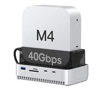 Gewokliy Mac mini M4 2024 Dock Stand, 40Gbps USB4 M.2 NVMe SSD Enclosure Compatible with Thunderbolt 4/5, 10Gbps USB Docking Station with SD4.0 Card Reader