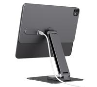 GEWOKLIY Supporto magnetico per iPad con carica senza fili 18W, 360 portacarte rotante in alluminio per iPad Pro M4, serie regolabile di montaggio da tavolo (M4-13inch)