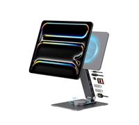 GEWOKLIY Supporto magnetico per iPad Pro M4 da 13 pollici, supporto pieghevole per iPad Pro M4 con rotazione a 360°, HDMI 4K, lettori di schede, USB 3.0 5 Gbps, 100 W PD, audio da 3,5 mm (M4-13