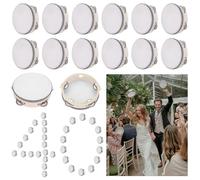 GEWURIZXY - Tamburello da 6 pollici per matrimoni, tamburello a rullo per rumori da sedile, tamburello manuale per gli ospiti, accessori per la pista da ballo, tamburello a fila singola con sonagli in