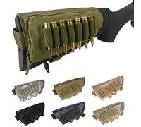 Gexgune Tactical Buttstock Cuancia Resto Munizioni Pouch Fucile Shotgun Stock Munizioni Sacchetto Portatile Shell Cartuccia Titolare Combattimento Caccia Gear (BansheeCamo)
