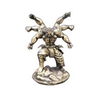 Gexifei Scultura in metallo da 6 cm campione di boxe statua Ashura a sei braccia mini modello a mano da collezione figurine ornamento da tavolo