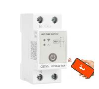 GEYA Interruttore wireless intelligente del telecomando della casa intelligente del commutatore del relè di tempo di Wifi da Tuya APP AC220V Tipo di Guida DIN (2P-40A)