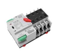 GEYA Minuscolo Interruttore di trasferimento automatico Selettori elettrici Doppio interruttore di alimentazione 4Poli 63A 220V 50/60Hz Da rete a generatore AC (Nero)