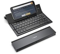 Geyes Tastiera pieghevole portatile, ultra sottile, senza fili, in lega di alluminio, per tablet e smartphone iOS Android, Windows, colore: nero