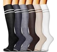 GEYIWSSXY 6 paia di calze a compressione per uomo e donna, calze colorate di sostegno per sport, corsa, viaggi, ciclismo, Multicolore-11, L-XL