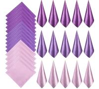 Geyoga 15 Sciarpa Collo Quadrato da Donna Fazzoletto da Collo Tinta Unita Misto Copricapo Sciarpa Bandana(Colori Viola)