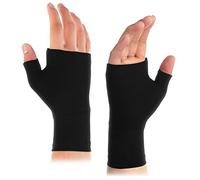 Geyoga 2 Pezzi Guanti a Compressione Sportivi Supporti per Mano e Polso Tutore per Polso e Pollice Traspirante Elastico da Sport per Donna e Uomo (Nero, L)