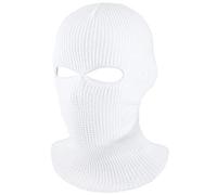 Geyoga Passamontagna in Maglia a 2 Fori Invernale Copertura di Viso Integrale da Uomo Sport (Bianco, Taglia Bambino)