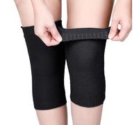 Geyoga Scalda Ginocchia Invernale Guaina Elastica per Ginocchia Cuscinetto Termico per Ginocchia Scalda Gambe Ginocchiere Antiscivolo Protezione per Ginocchia(Nero,1 Paio)