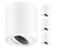 GeyouLux Faretti LED Soffitto GU10 Φ80×84mm 45°Girevole Faretti da Soffitto Bianco Rotondo Alluminio Faretto Soffitto Per soggiorno,Camera da Fetto 230V Con Presa GU10 4 Pcs(Nessuna fonte di luce)