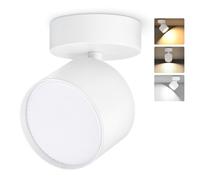 GeyouLux Faretto da soffitto LED, 7W 800LM Faretti LED Soffitto Interno Orientabili 350°+90°, Alluminio, Con Lampadina LED GX53 Incluso, 3000K/4000K/6500K Faretto LED Interno Bianco