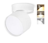 GeyouLux Faretto da soffitto LED Orientabili, 7W 800LM Faretti LED Soffitto Interno 350°+90°, Alluminio, Lampadina LED GX53 Incluso, 3000K/4500K/6500K Faretto LED Interno Bianco 1 Pezzo