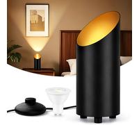 GeyouLux LED uplight faretto da pavimento IP44 impermeabile 6W 600LM lampada da pavimento in alluminio, lampada da pavimento con interruttore a pedale, incl. lampada GU10 2700K bianco caldo Nero