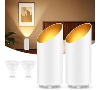 GeyouLux LED Uplight Spot da pavimento IP44 Impermeabile 6W 600LM Alluminio Lampada da pavimento, Lampada da pavimento con interruttore a pedale, incl. Lampada GU10 2700K Bianco Caldo Set di 2 Bianco