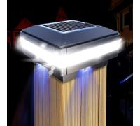 GEYUEYA,Lampada solare per la casa, lampada solare per esterni, lampada solare per recinzione, lampada solare a colonna, lampada per paesaggio, IP65, patio, recinto illuminazione