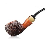 GEZHUCAO Mini Pipa per Tabacco in Radica Fatta A Mano-dal 1899, Pipa da Fumo Classica Intagliata Design Staccabile Adatta per Filtro da 9mm Regalo per Nonno, Marito, Amico, Collezionista