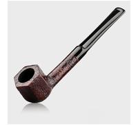 GEZHUCAO Pipa da Fumo in Radica in Stile Antico, Pipa per Tabacco Intagliata A Mano- Design con Manico Dritto- Adatta per Filtro da 3 Mm per Nonno, Marito, Amico, Collezionista(Brown)
